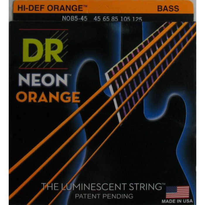 JUEGO CUERDAS BAJO V DR NEON ORANGE 45-125