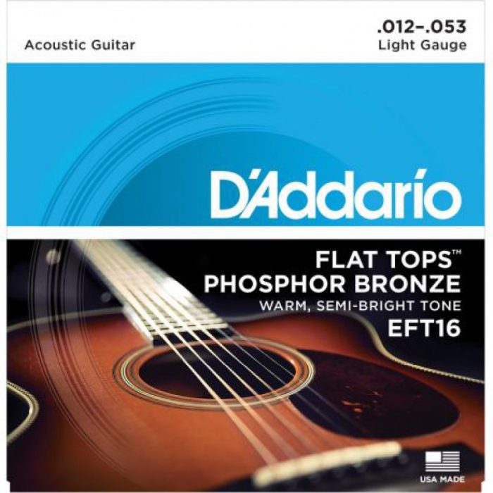 JUEGO CUERDAS ACUSTICA D'ADDARIO EFT16 12-53