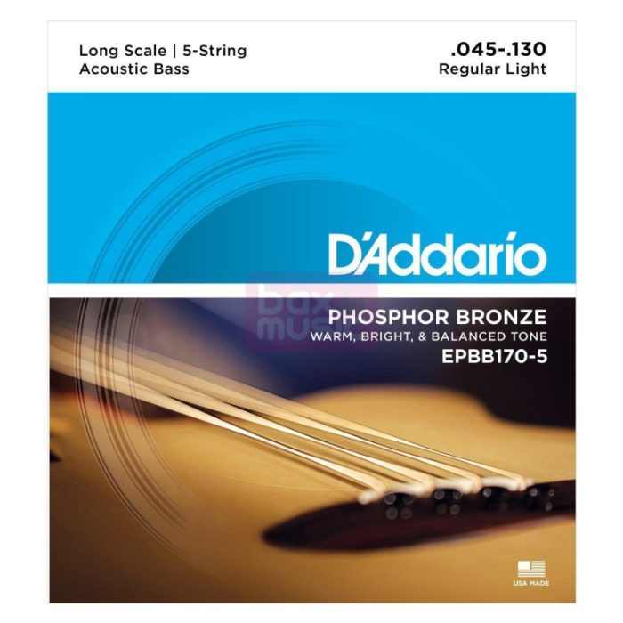 JUEGO CUERDAS BAJO ACUSTICO V D'ADDARIO EPBB170-5 45-130