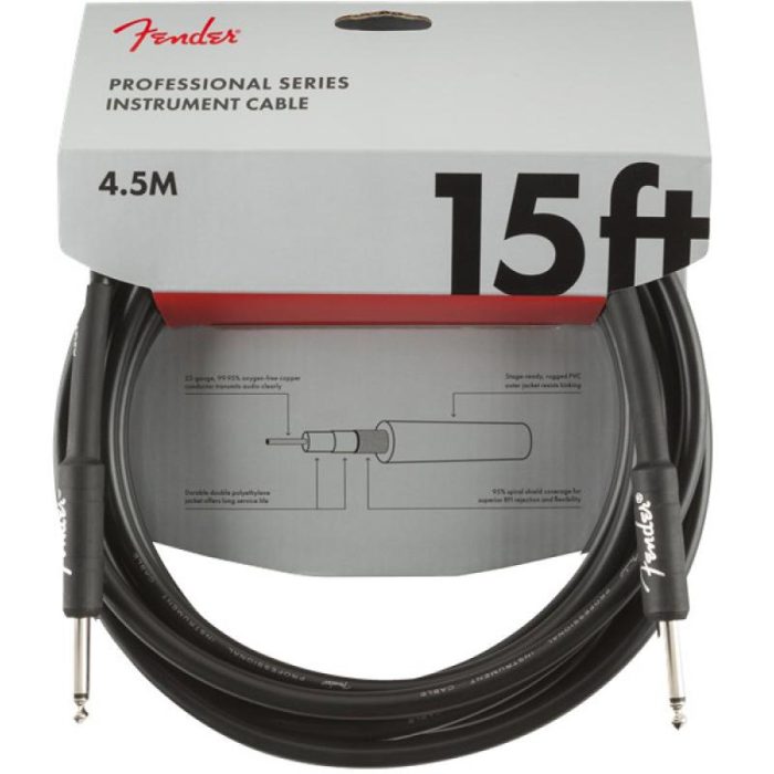 CABLE INSTRUMENTO FENDER PROFESIONAL SERIES 15' BLK - 4.5 mt