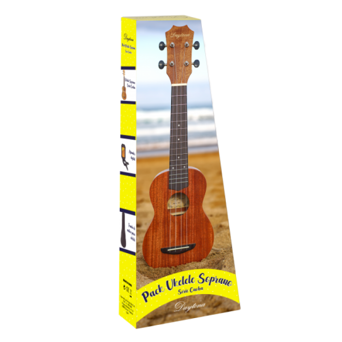 PACK UKELELE SOPRANO DAYTONA EXOTIC CAOBA PUKDCS