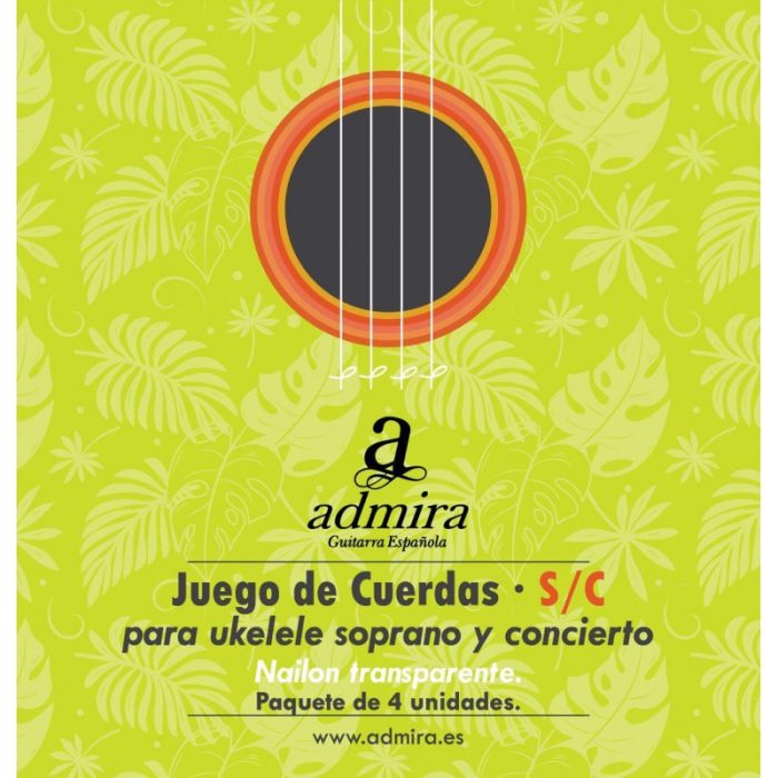 JUEGO CUERDAS UKELELE SOPRANO Y CONCIERTO ADMIRA