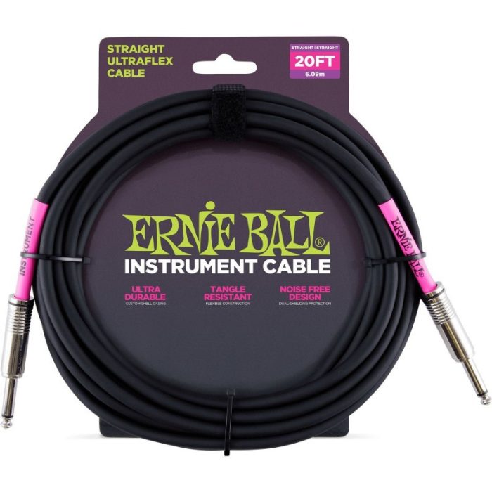 CABLE INSTRUMENTO ERNIE BALL ULTRAFLEX 6 mt NEGRO