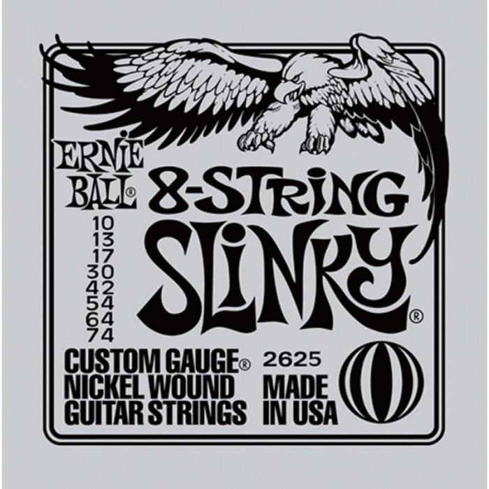 JUEGO ELECTRICA ERNIE BALL 8ST. SLINKY CUSTOM GAUGE 10-74