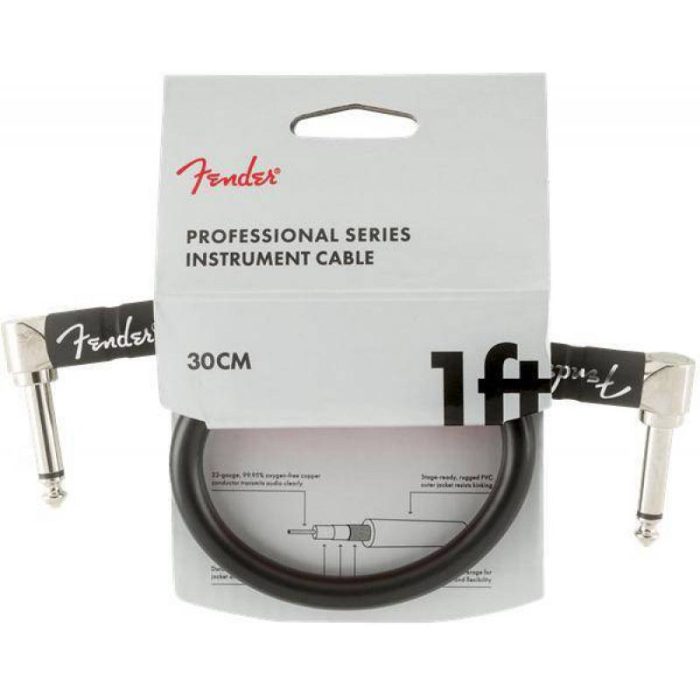 CABLE INSTRUMENTO ACODADO FENDER PROF. SER. 1' BLK - 0.30 mt