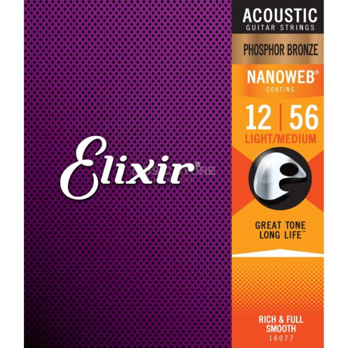 JUEGO CUERDAS ACUSTICA ELIXIR NANOWEB PHOS. BRONZE 12-56