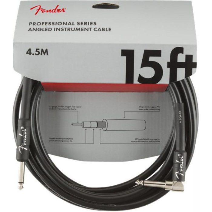 CABLE INSTRUMENTO ACODADO FENDER PROF. SER. 15' BLK - 4.5 mt