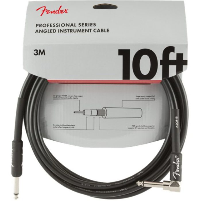 CABLE INSTRUMENTO ACODADO FENDER PROF. SERIES 10' BLK - 3 mt