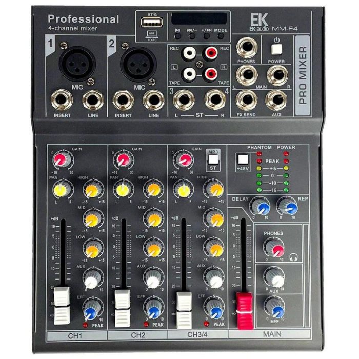 MEZCLADOR EK 4 CANALES CON EFECTOS MMF4