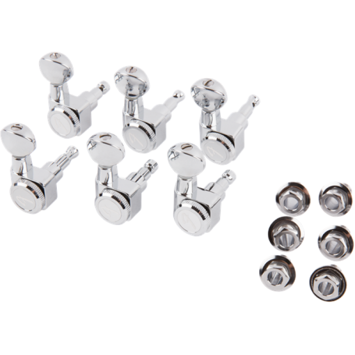 CLAVIJERO FENDER LOCKING TUNERS CHROME VINTAGE BUTTONS