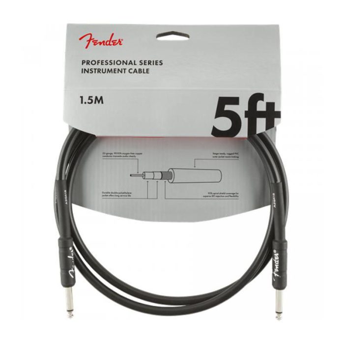 CABLE INSTRUMENTO FENDER PROFESSIONAL SERIES 5' BLK - 1.5 mt