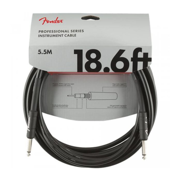 CABLE INSTRUMENTO FENDER PROF. SERIES 18.6' BLK - 5.5 mt
