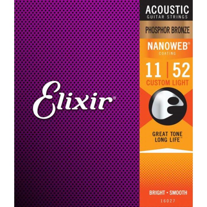JUEGO CUERDAS ACUSTICA ELIXIR NANOWEB PHOSPHOR BRONZE 11-52