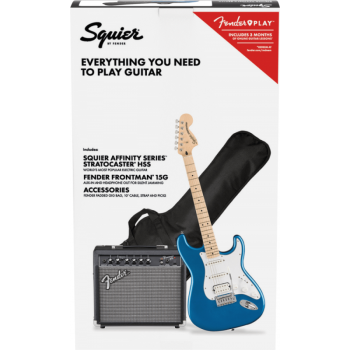 PACK GUITARRA SQUIER AFFINITY STRATOCASTER HSS LPB 15G