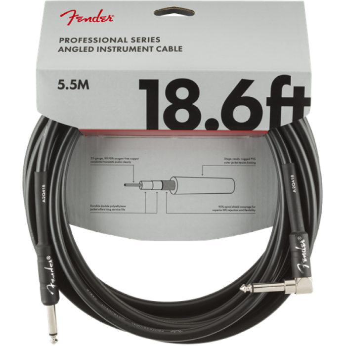CABLE INSTRUMENTO FENDER PROF. SERIES ACODADO BLK - 5.5 mt