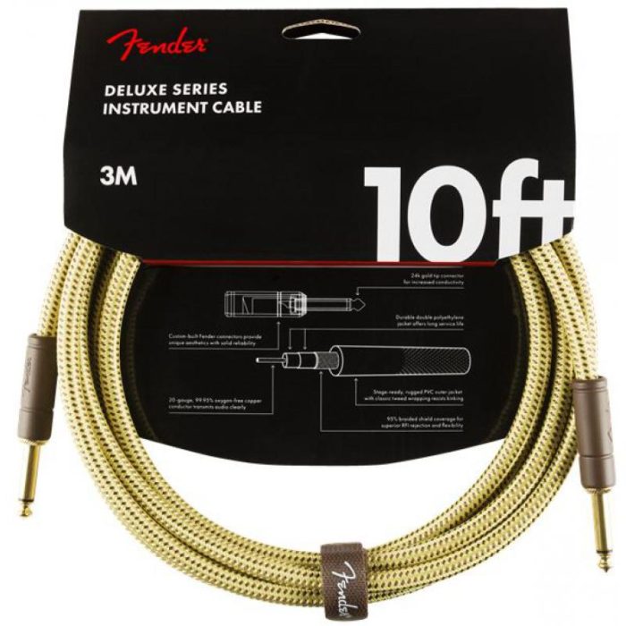 CABLE INSTRUMENTO FENDER DLX SERIES 10' TWD - 3 mt