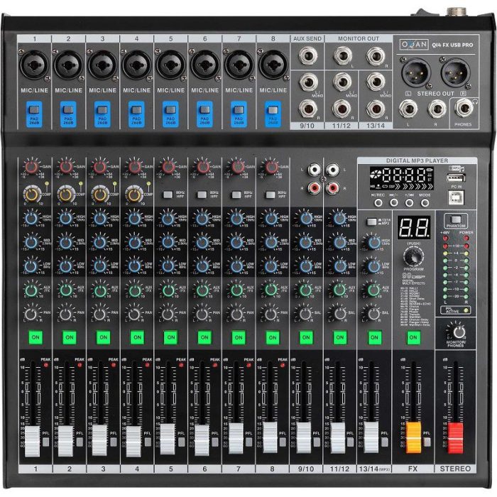 MEZCLADOR OQAN Q14 FX USB PRO