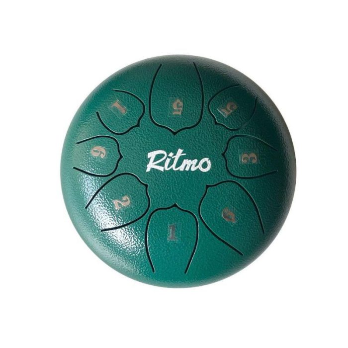 MINI TONGUE DRUM 8 NOTAS 6" LOTUS DISPLAY VERDE